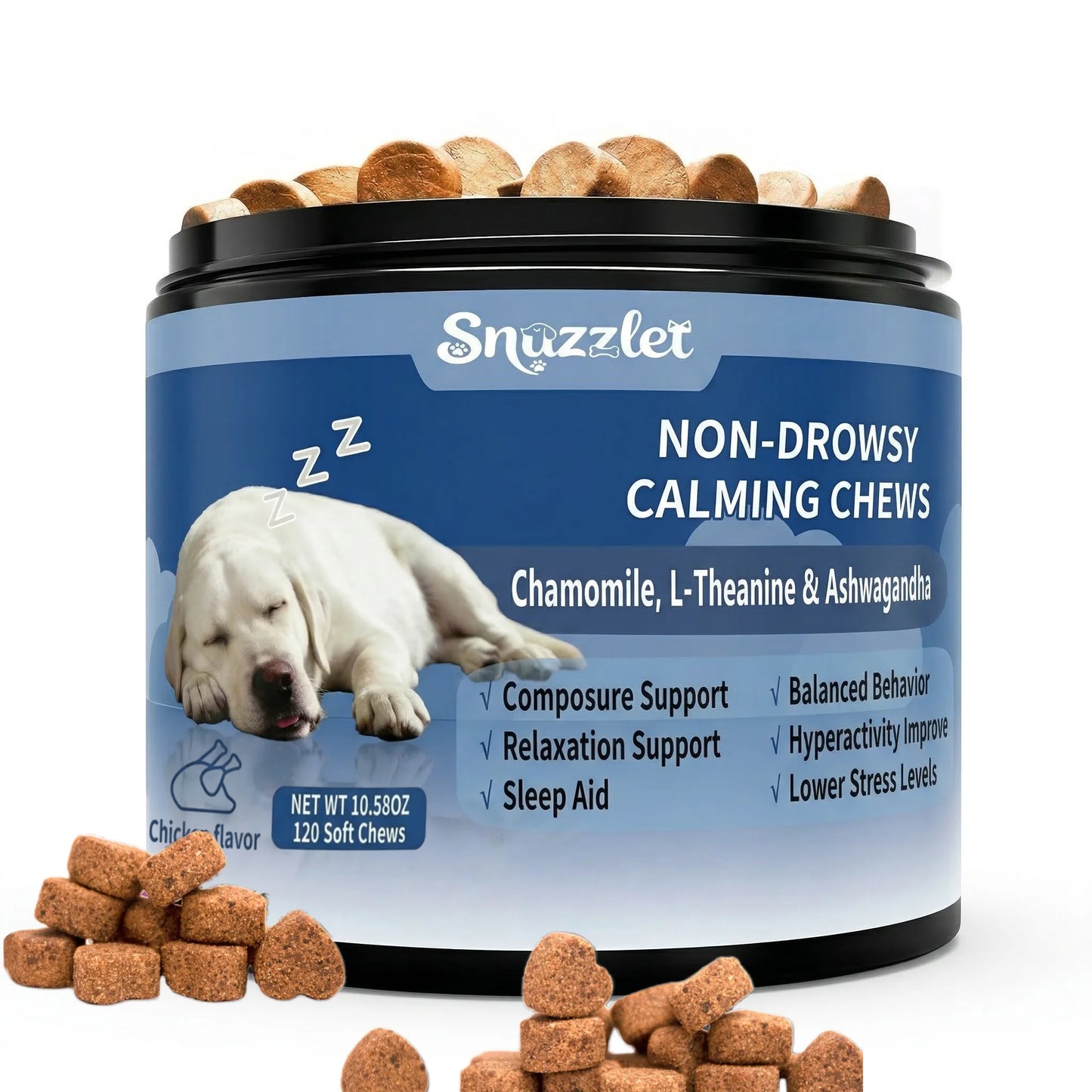 Melatonin for Dogs, Dog Melatonin Calming Chews for Small and Large Dogs - Natural Sleep Aid for Anxiety-120 Soft Chews